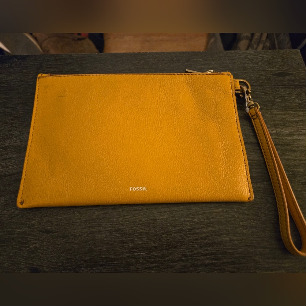 Fossil Mustard Yellow Wristlet